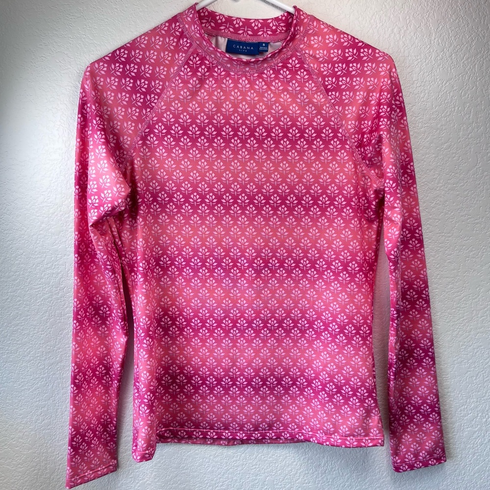 Cabana Life Women's Retro Geo Rash Guard - UPF 50+, Long Sleeve - S